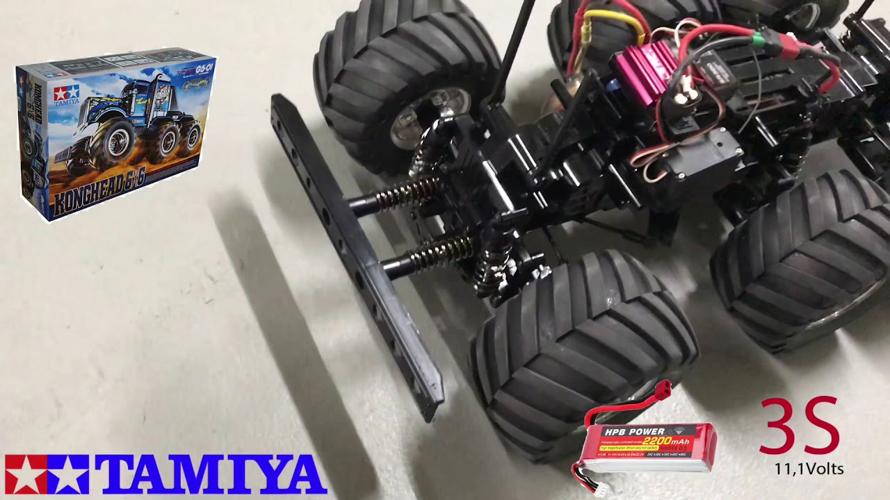 👽Tamiya Turbo Charged! Tamiya Konghead 6x6 UPGRADE TO 3S lipo Brushless 3900kv motor