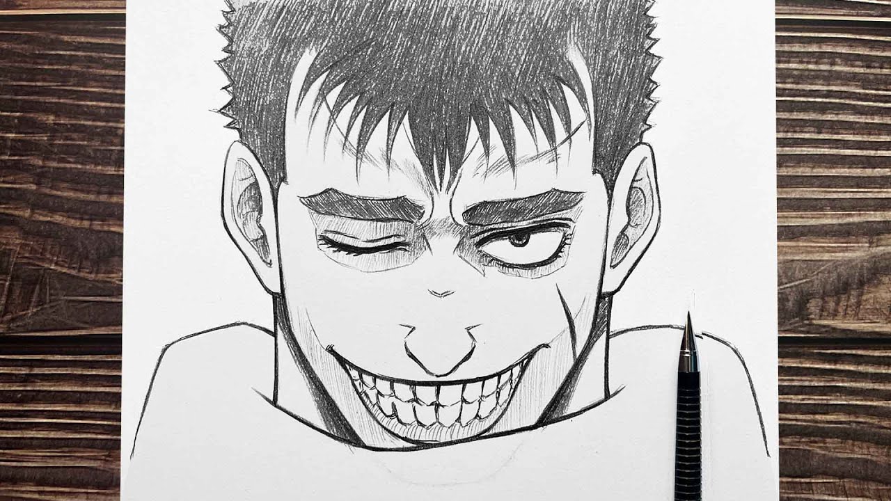 Easy anime drawings | how to draw Guts - [Berserk] | anime boy drawing step by step for beginners