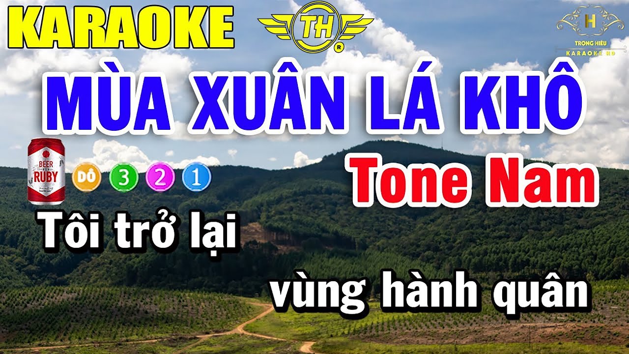 Mùa Xuân Lá Khô Karaoke Tone Nam Nhạc Sống | Trọng Hiếu
