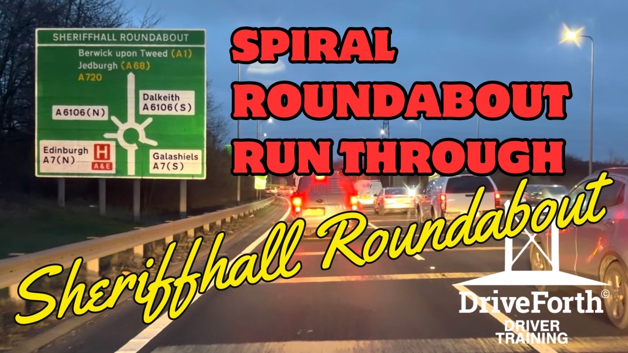 Spiral Roundabout Run Through - Sheriffhall Roundabout Edinburgh @DriveForthDriverTraining