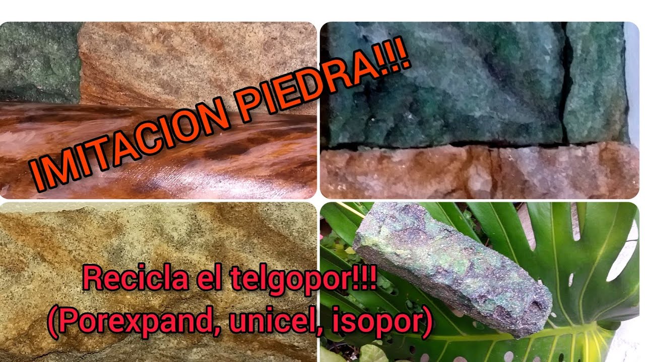 como hacer  IMITACION PIEDRA||  RECICLA TELGOPOR/POREXPAN/UNICEL😍❤