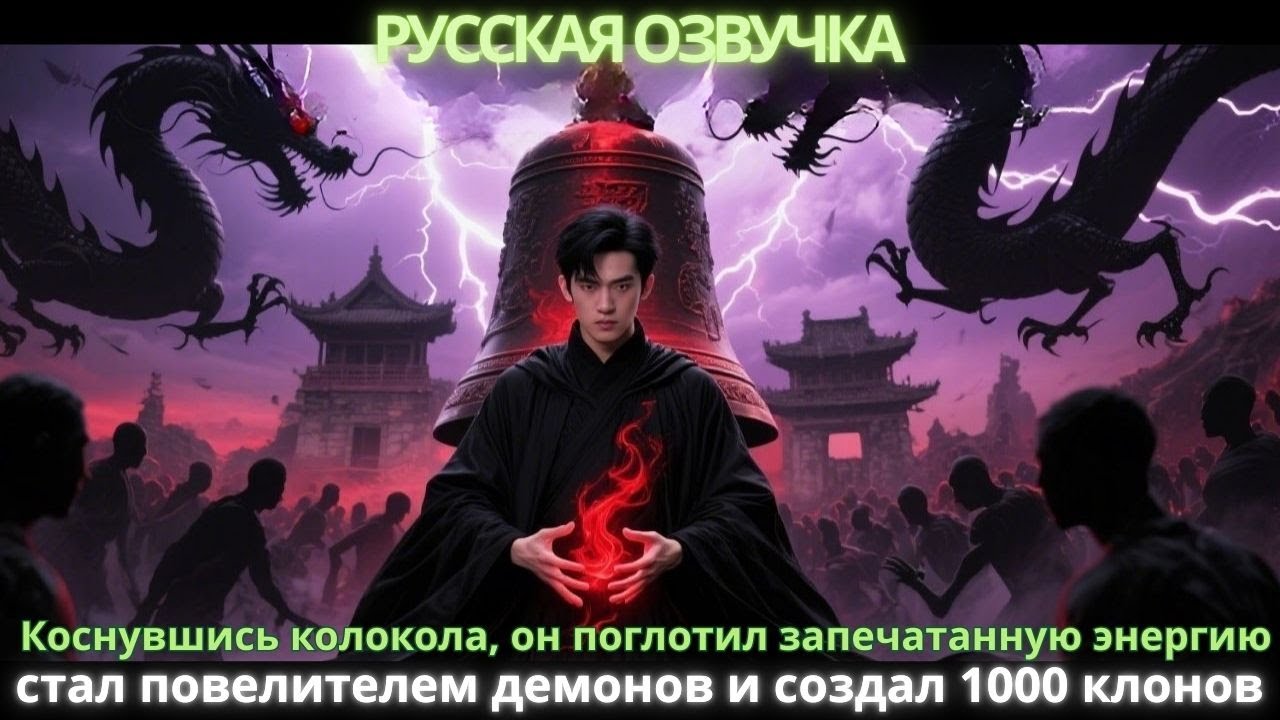 Коснувшись колокола, он поглотил запечатанную энергию, стал повелителем демонов и создал 1000 клонов