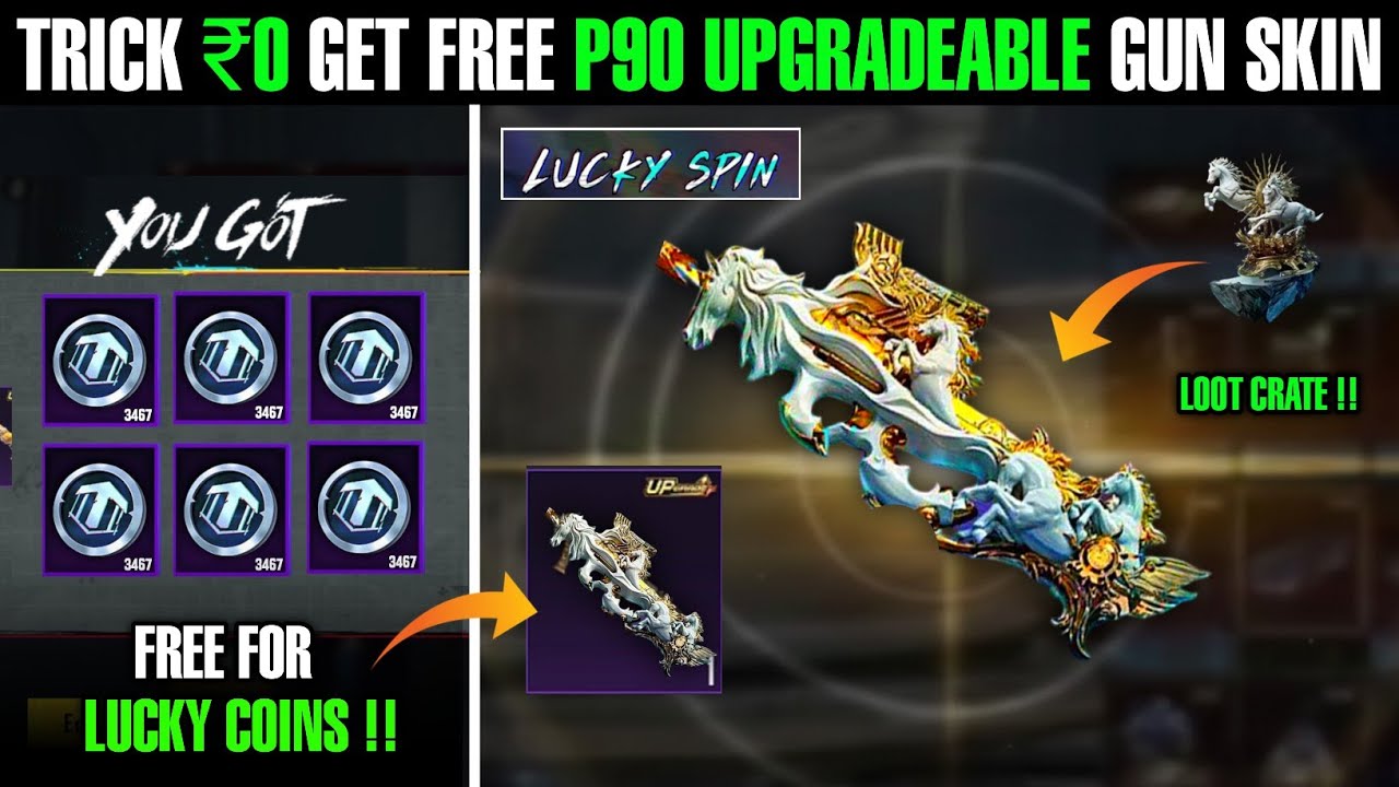 Trick ₹0 Get P90 Upgrade Gun Skin | Is P90 Coming In 250 Lucky Coins Or 500 Lucky Coins