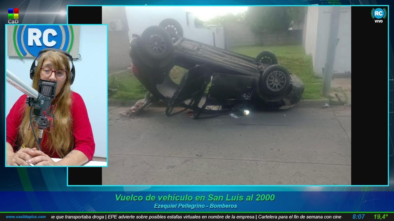 Ezequiel Pellegrino - Bomberos. Vuelco de vehículo en San Luis al 2000