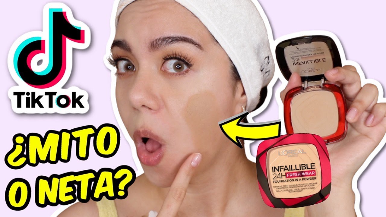 PROBANDO LA BASE VIRAL DE MAQUILLAJE EN POLVO DE L'OREAL ¿MITO O NETA? | MARIEBELLE COSMETICS