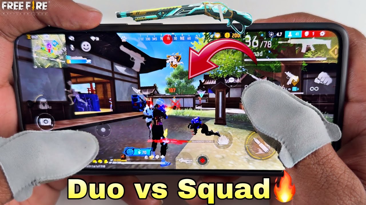 Duo vs squad gameplay free fire handcam 2 finger onetap headshot kills 25 
