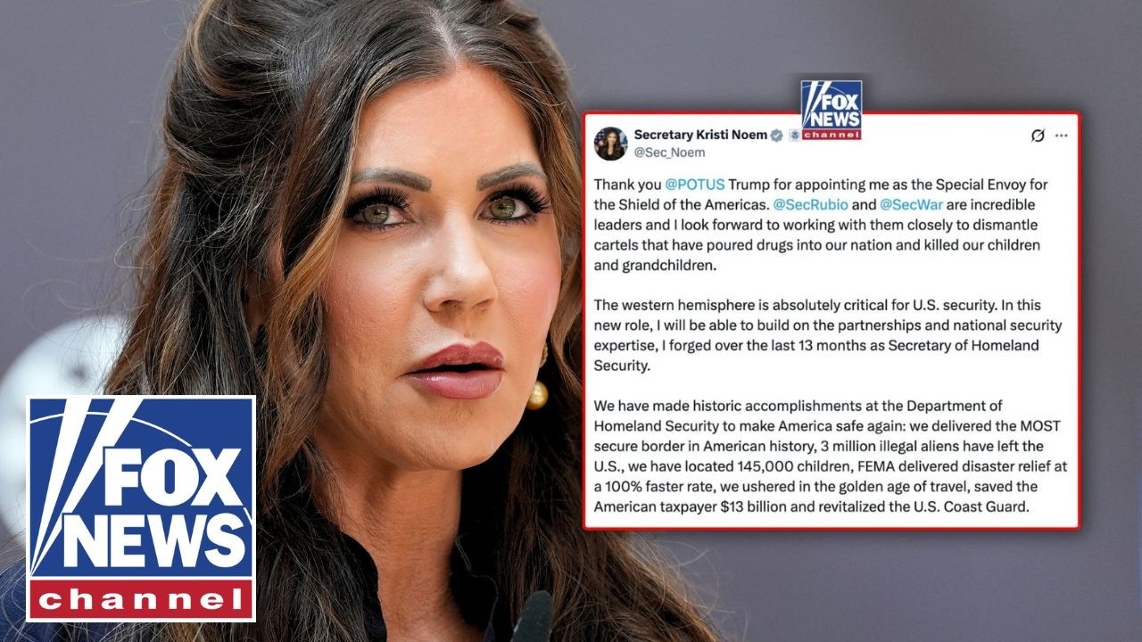 CABINET SHAKEUP: Kristi Noem reacts after being fired
