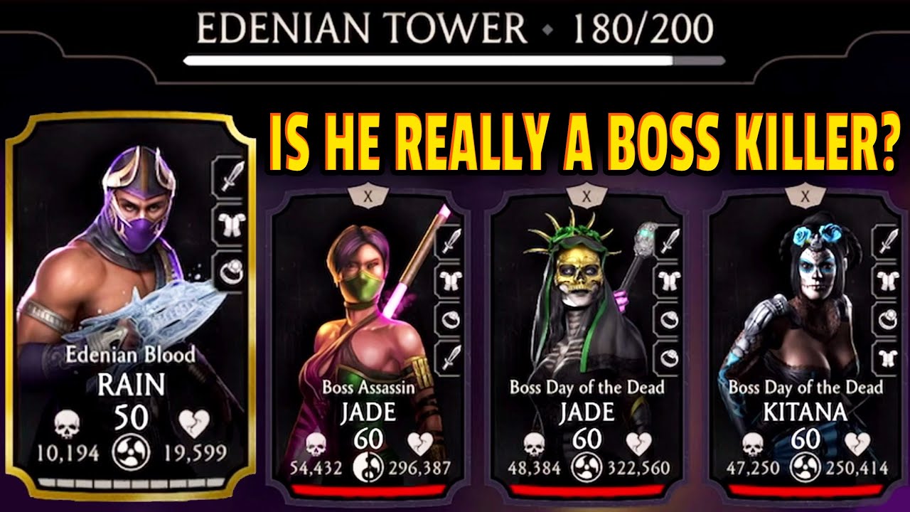 MK Mobile. Is Edenian Blood Rain Actually Useful in Towers? Fatal Edenian Tower Battle 180.