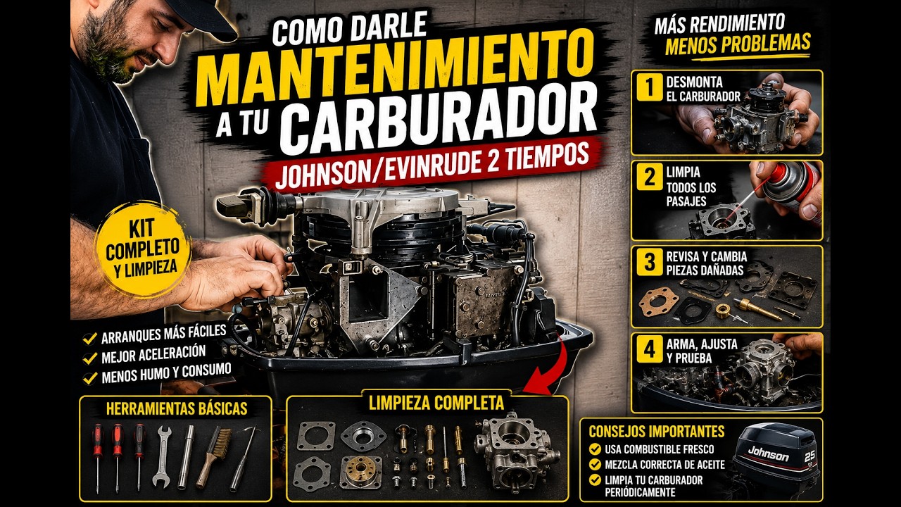 Mantenimiento a tu carburador Johnson/Evinrude 2 tiempos fuera de borda.