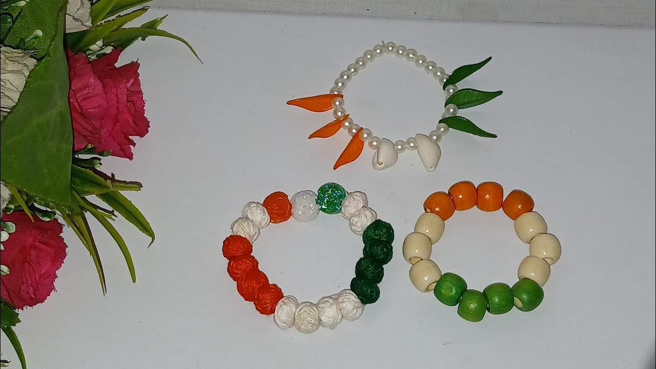 3 Unique&Very Easy Bracelets For Republic day👌Tricolor Bracelets Making Ideas At Home 