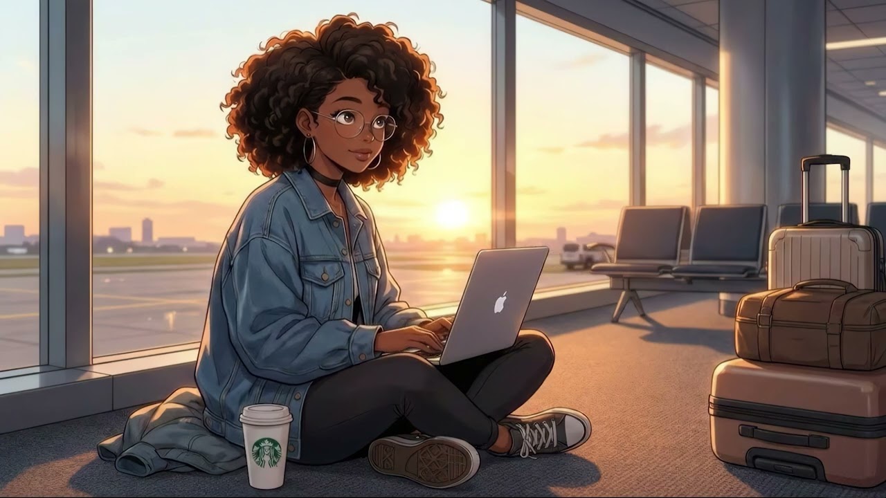 Airport Lounge Lofi – Terminal Sunset for Working | #lofihiphop #chillhop #studybeats