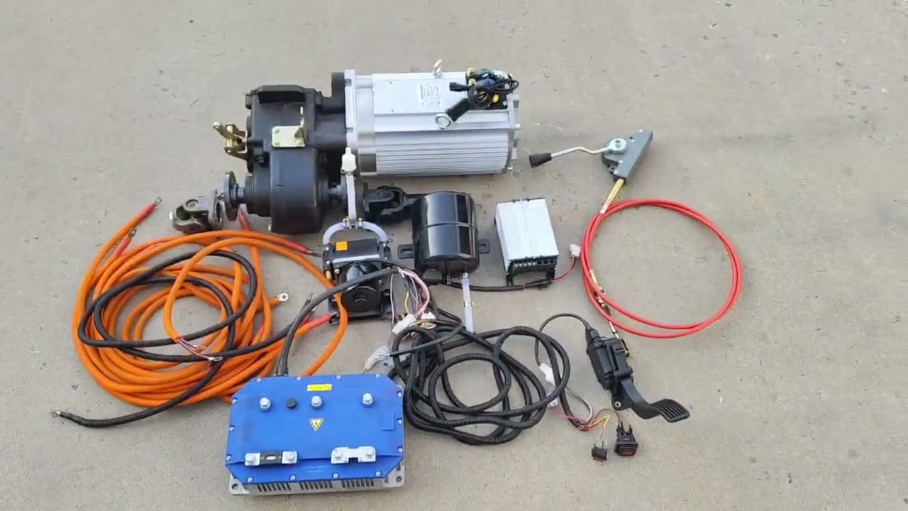 The conversion from gasoline to electric, with a 96-volt, 15kW hybrid motor.