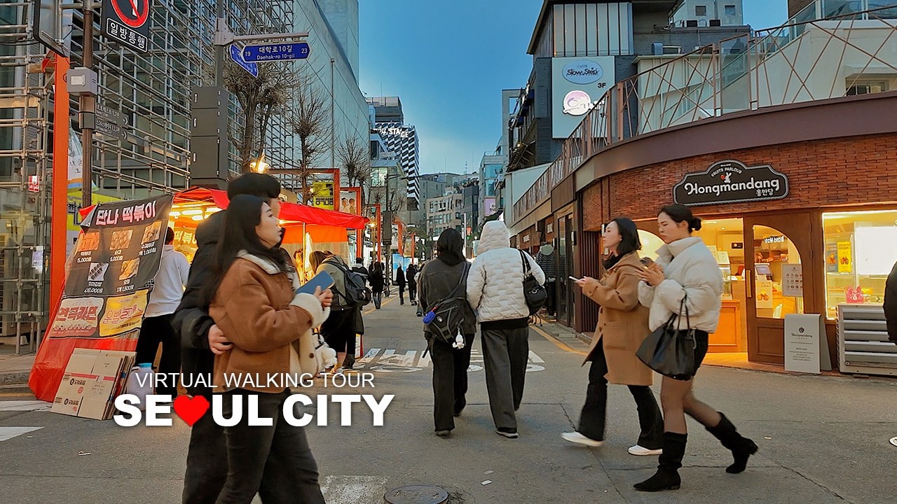 [Full Version] Seoul Evening Walk, Daehak-ro, Heyhwa Station, Marronnier Park, South Korea, Travel