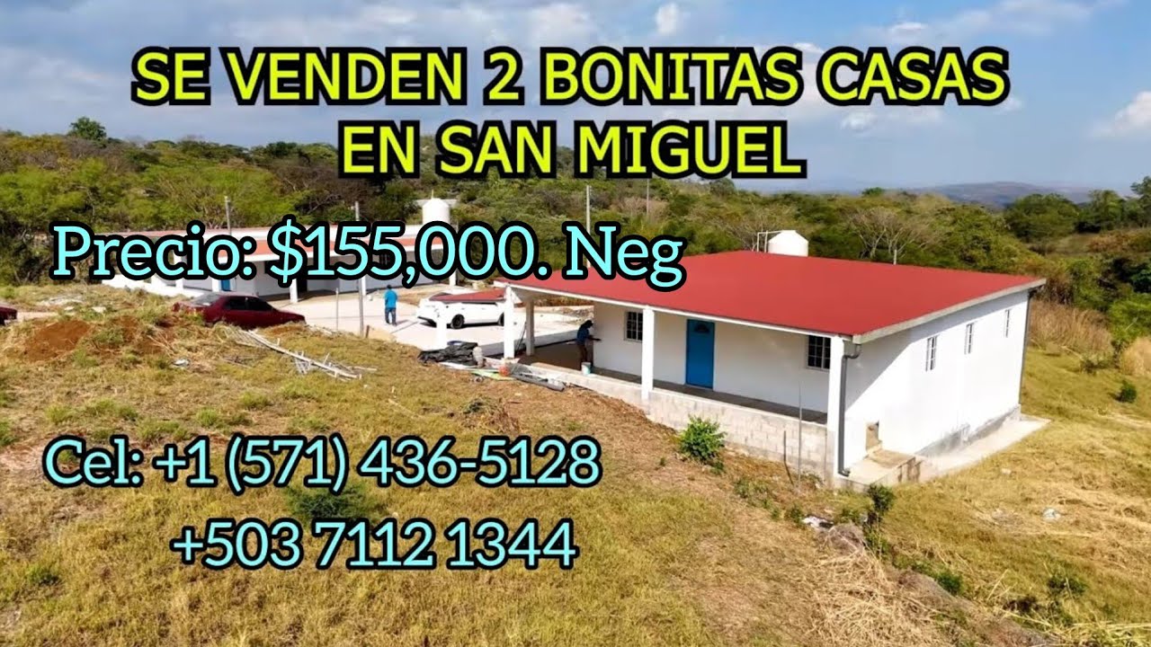 SE VENDEN Casas Listas Para Habitar en San Miguel, Con Terreno. Precio$155,000 Cel: +503 7112 1344.