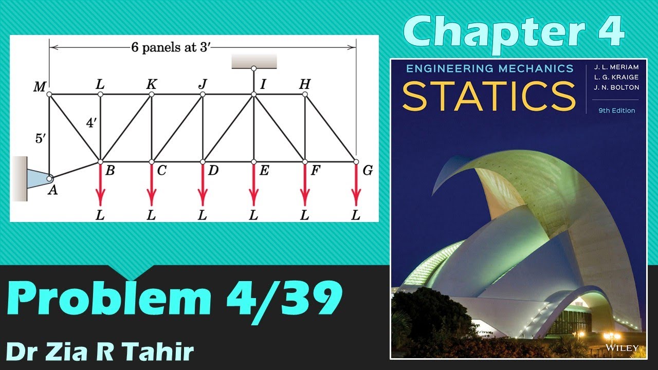 Задача 4/39 | Инженерная механика: СТАТИКА, Дж. Л. Мериам, 9-е издание