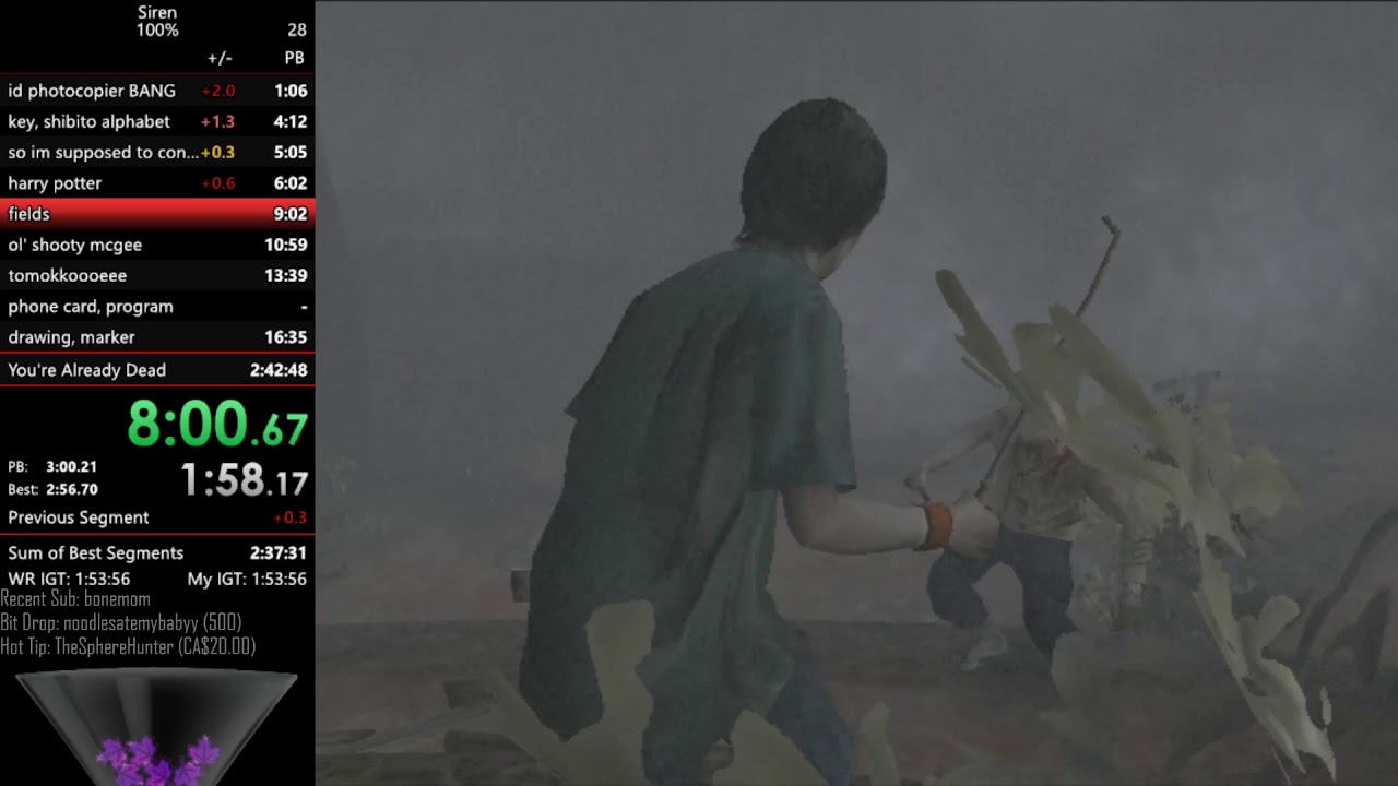 Siren 100% Speedrun in 2:41:00 [1:53:26 IGT]