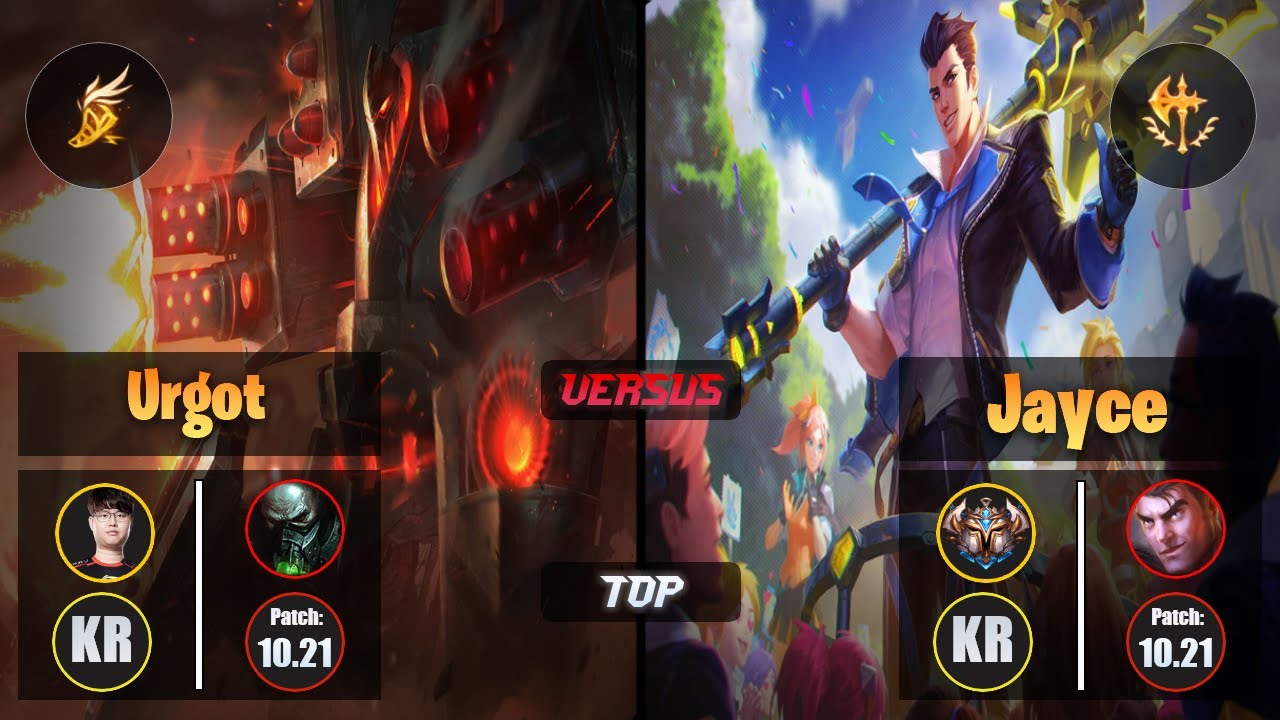 Sword URGOT (Top) [Fleet Footwork] VS JAYCE - Challenger KR Patch 10.21