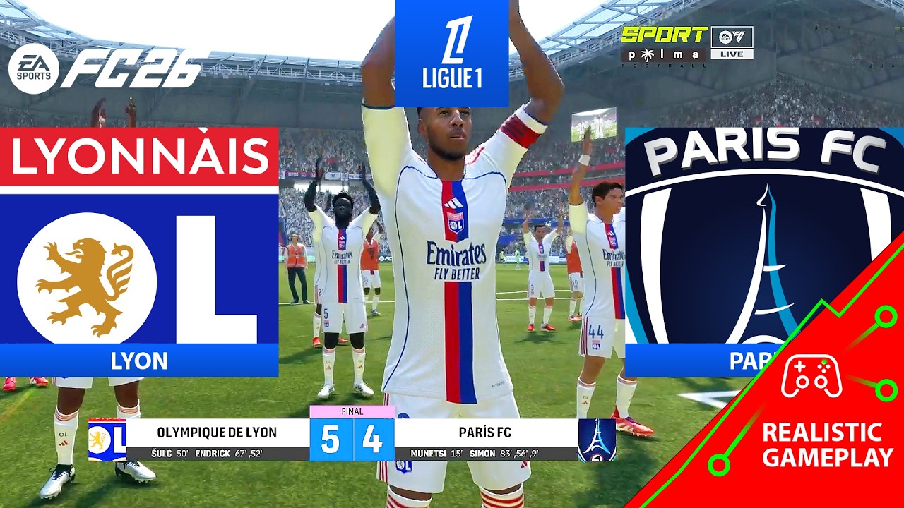 Lyon vs Paris FC - League 1 | PC [HD60] FC 26 #fc26 #gameplay #Lyon #ParisFC
