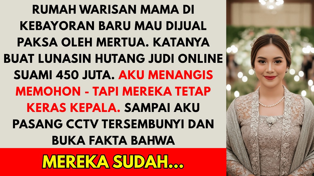Mertua paksa aku jual rumah warisan Mama 4,5 miliar untuk bayar hutang judi suami - namun CCTV m...