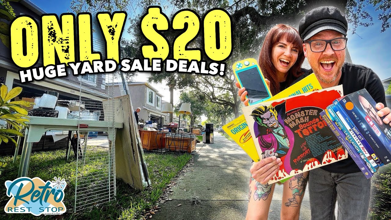 Thrifting A Community Yard Sale For Amazing Deals On Movies, Records, Video Games, & More