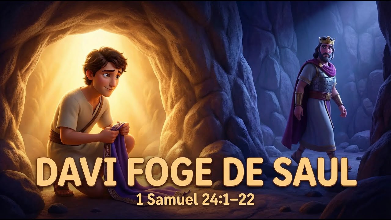 Davi foge de Saul - Parte 60- Histórias Bíblicas Contadas em Desenho.