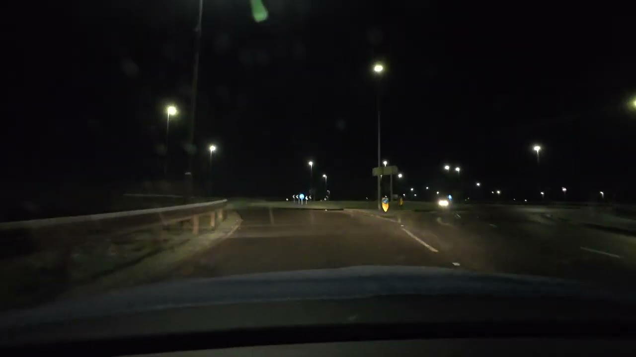 Pre-dawn ice & snow drive; Checkley-JCB Uttoxeter-Meir