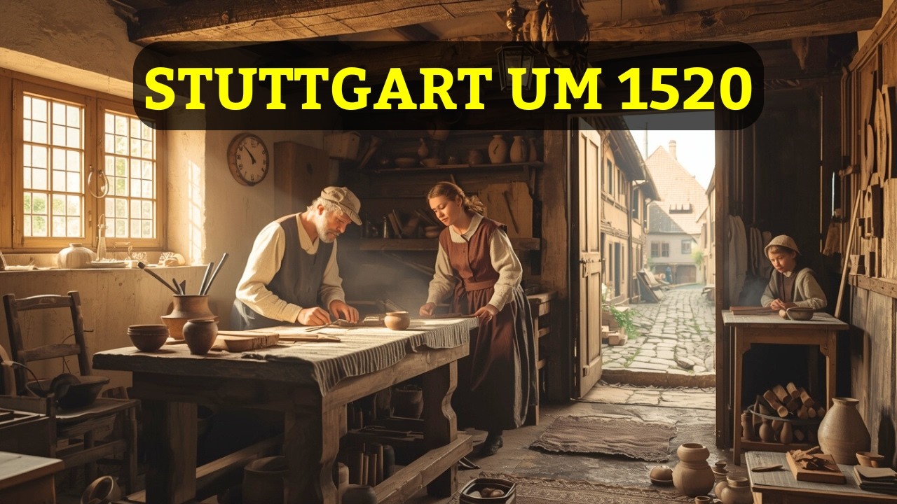 Ein Tag im Leben einer Handwerkerfamilie in Stuttgart im Jahr 1520 | KI-Rekonstruktion