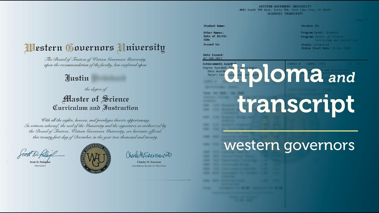 What Does the WGU Transcript and Diploma Look Like? | Western Governors University #WGU