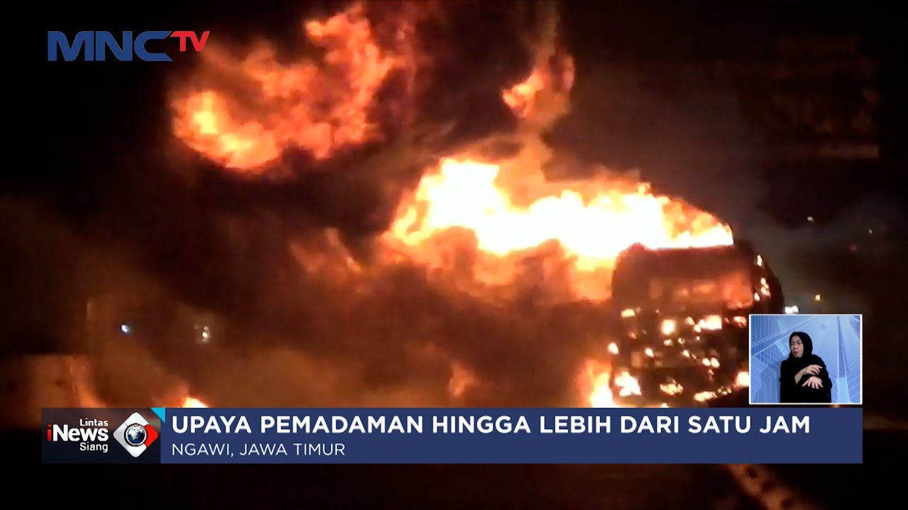Truk Tangki Pertamina di Ngawi Meledak dan Terbakar Hebat di Ruas Tol - LIS 26/06