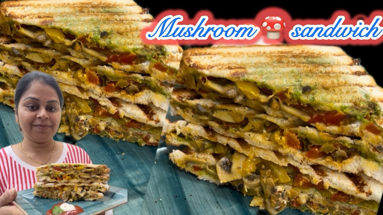 ये टेस्टी नाश्ता आपका वजन भी कम करेगा||Mushroom🍄‍🟫 Bell pepper Sandwich With 2 Healthy & Tasty Dip||