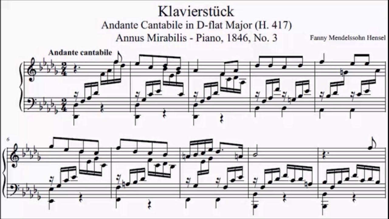 ABRSM Piano 2025-2026 Grade 8 B8 Hensel Andante Cantabile in Db H.417 Sheet Music