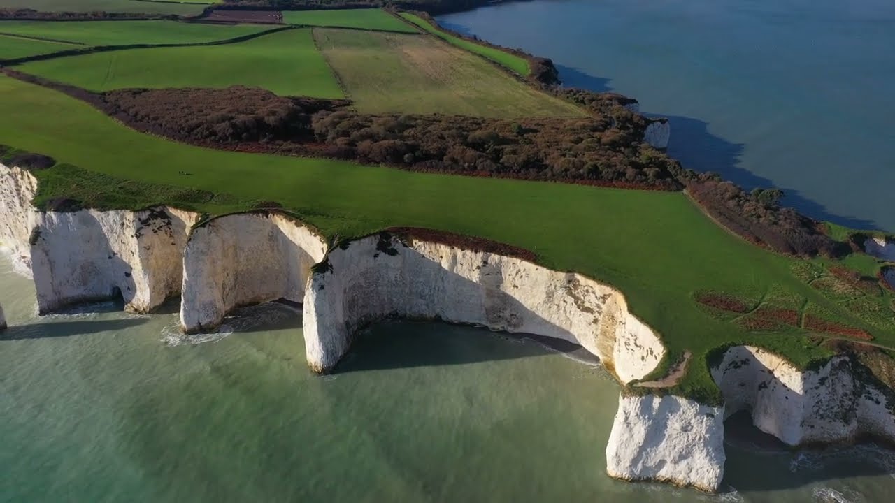 Old Harry Rocks, Dorset: 4K from above