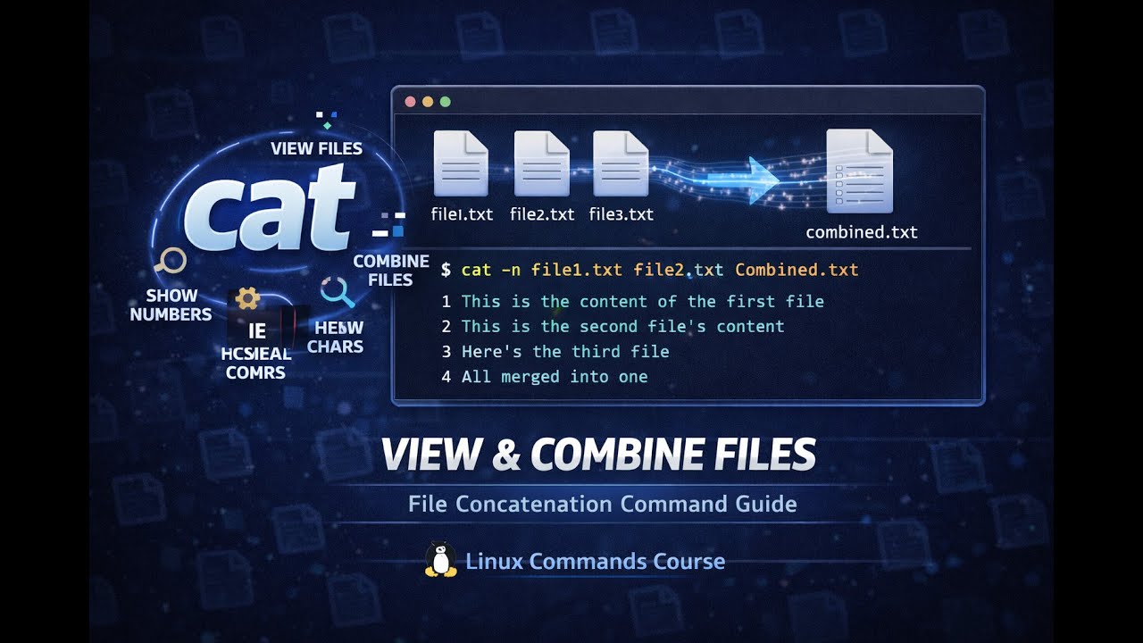 cat Command Tutorial: View, Create & Combine Files in Linux Terminal (Git Bash)