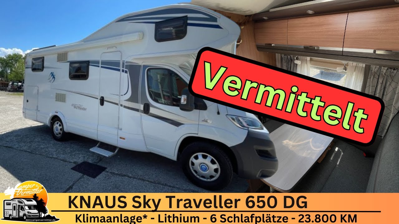 23.800 KM - Wohnmobil 6 Schlafplätze | Knaus Sky Traveller 650 DG | Camping mit Kinder