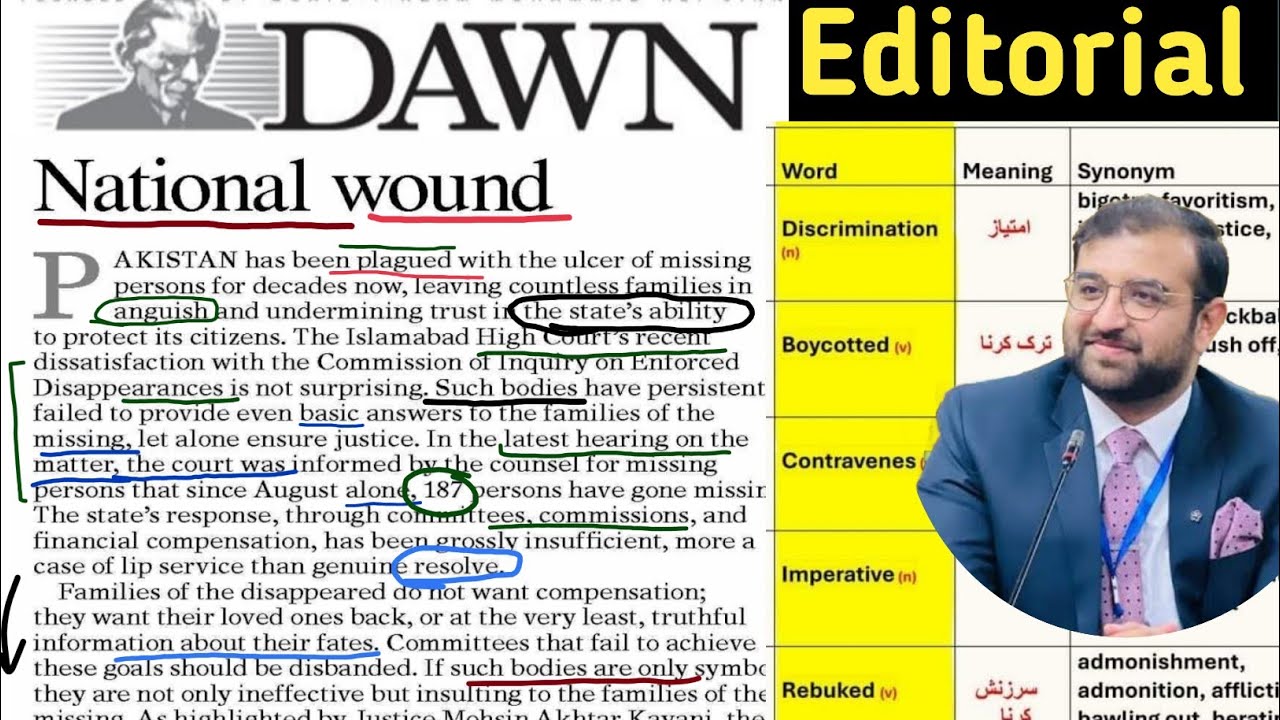 Dawn Editorial with Urdu Translation| dawn newspaper reading| English newspaper reading|