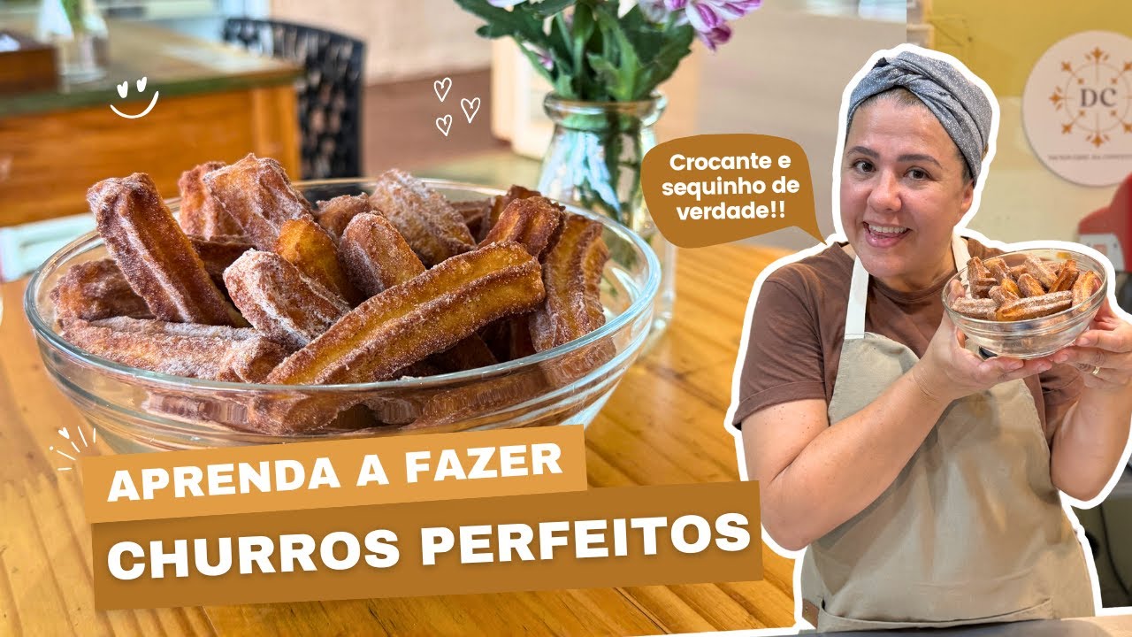 Churros crocante por fora e macio por dentro! E o melhor: fácil de modelar. - Por Tati Santos