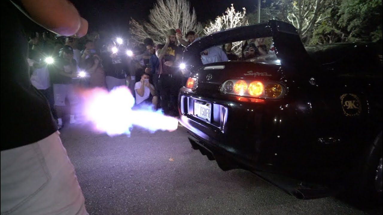 BLACK WIDOW SUPRA 2 STEP SHUTS CAR MEET DOWN MINUTE LONG 2 STEP!