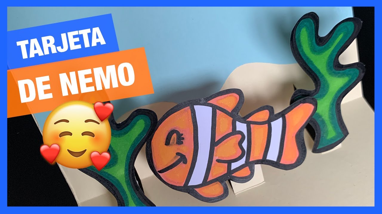 Como hacer una TARJETA de NEMO 🐠🧡 PopUp MUY FÁCIL y divertida · PASO A PASO