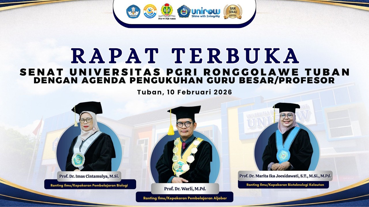 UNIROW - RAPAT TERBUKA SENAT UNIROW PENGUKUHAN GURU BESAR