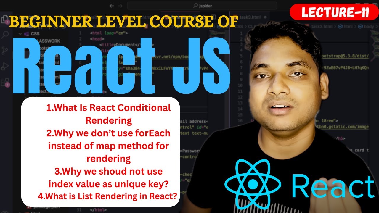 ReactJs Full Course||Lecture - 11|| What Is React  List & Conditional Rendering  By Maharufh In 2026