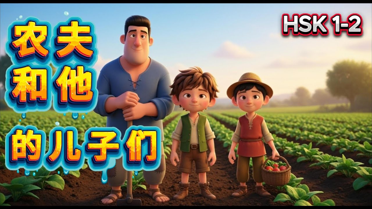 农夫和他的儿子们 | HSK 1–2 Chinese Fable Story for Beginners | Learn Chinese with Easy Stories