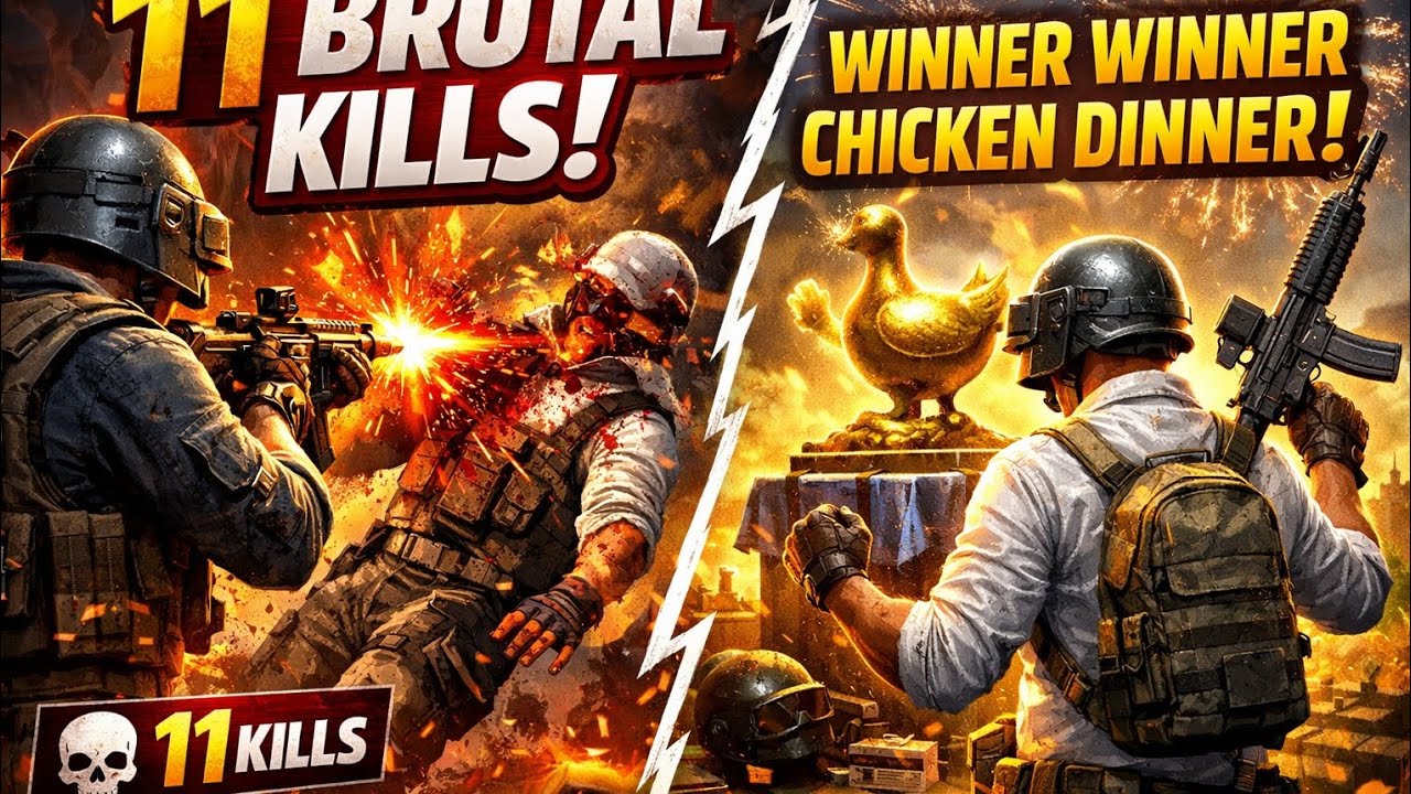 11 Brutal RUSH  Kills 🥶 | Winner Winner Chicken Dinner 🐔 | BGMI Pro Gameplay #VIRAL #MOBILE GAME 