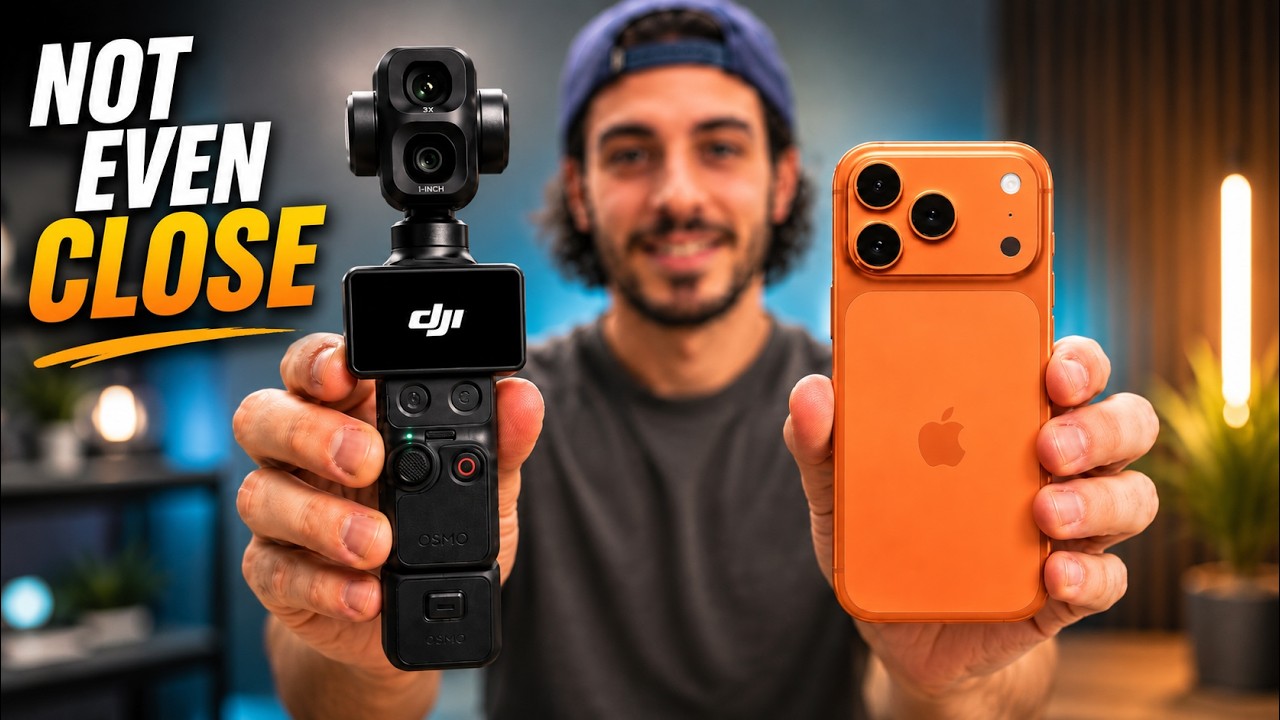 DJI Pocket 4 Pro против iPhone 17 Pro (хватит ли вашего телефона?)