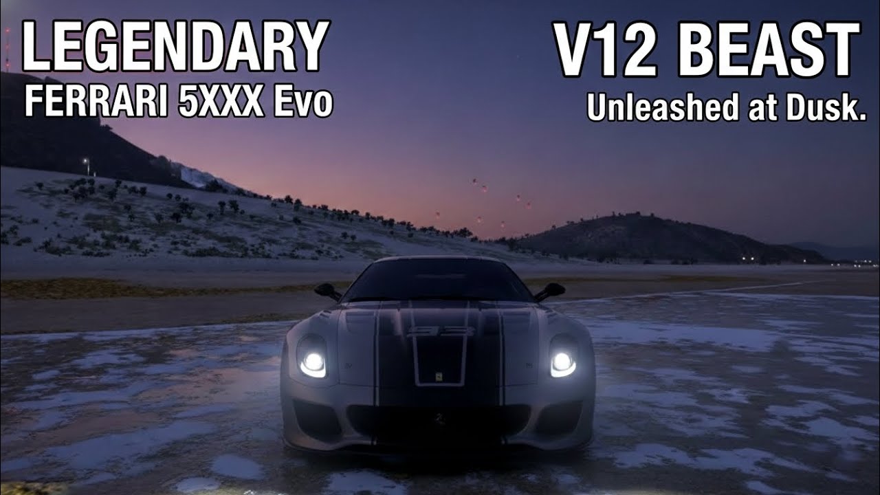 Forza Horizon 5 – Ferrari 599XX Sunset Cruise on the Beach (INSANE Exhaust!)