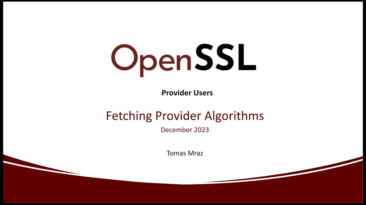 OpenSSL Fetching Provider Algorithms