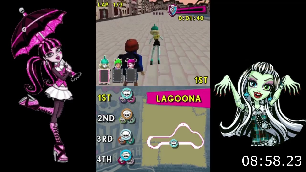 monster high skultimate roller maze (DS) speedrun race% WR (24:30)