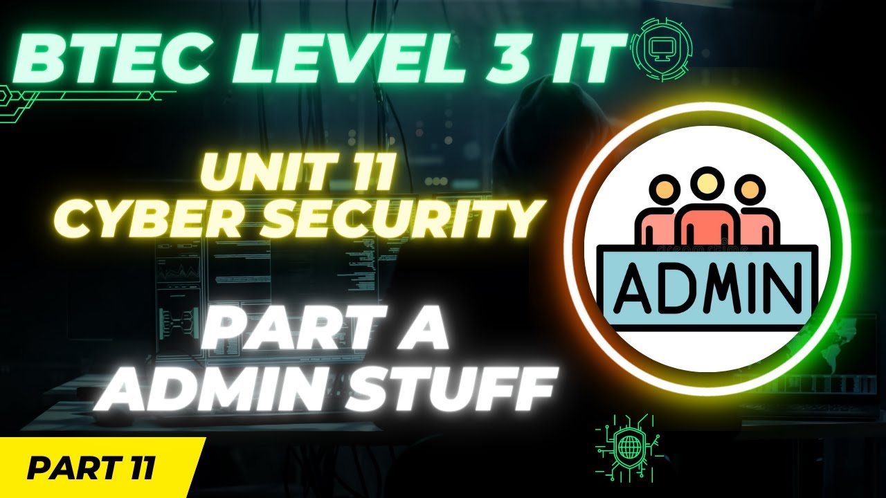 BTEC Level 3 IT - Unit 11 - Cyber Security & Incident Management - Part 11 - PART A ADMIN STUFF