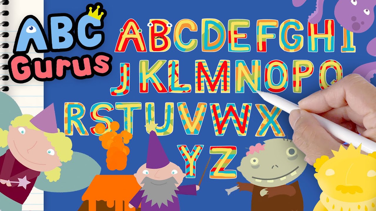 Trace & Color Uppercase A to Z Letters in ABC Gurus