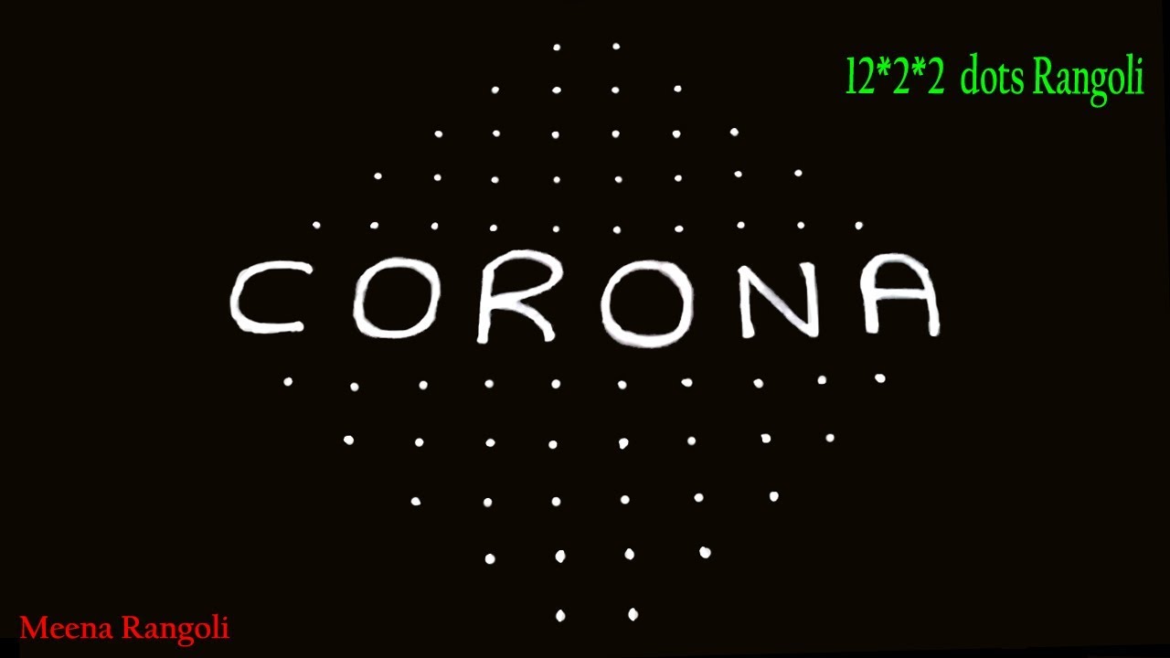 Corona Rangoli design - Creative Rangoli design on Corona Virus - Fight against Covid 19