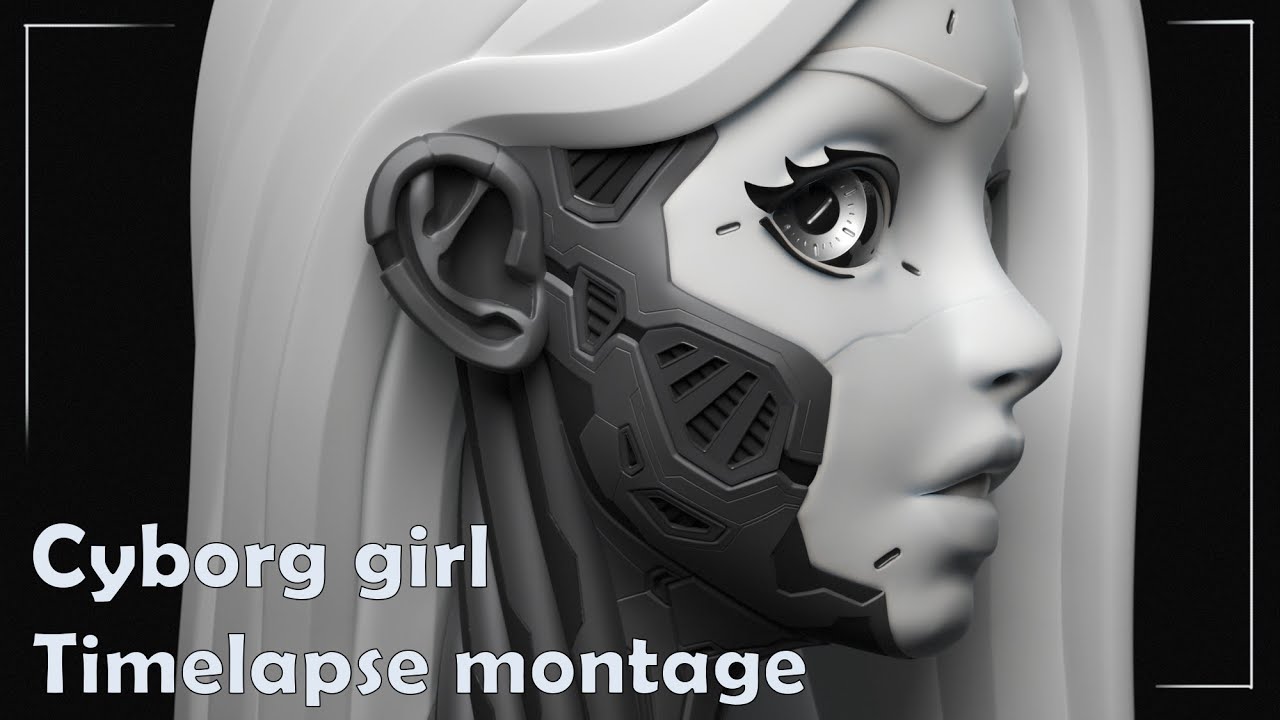 Cyborg Girl speedsculpt. Timelapse montage